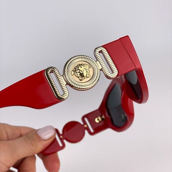 Versace VE4361 533087 Sunglasses Red Gray Oval Unisex - Picture 6 of 10